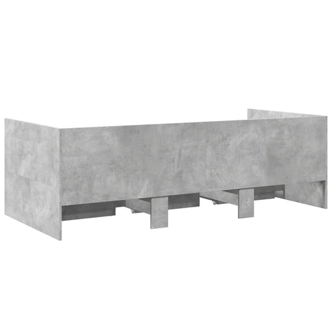 vidaXL Daybed with Drawers without Mattress Concrete Grey 90x190 cm Single