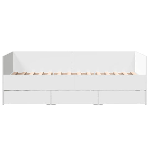 vidaXL Daybed with Drawers without Mattress White 75x190 cm Small Single