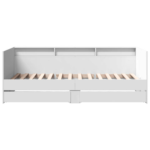 vidaXL Daybed with Drawers without Mattress White 90x200 cm
