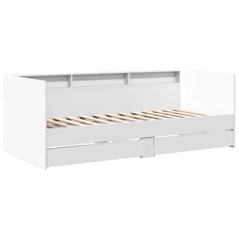 vidaXL Daybed with Drawers without Mattress White 75x190 cm Small Single