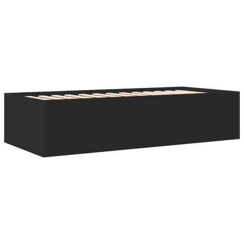 vidaXL Daybed with Drawers without Mattress Black 100x200 cm