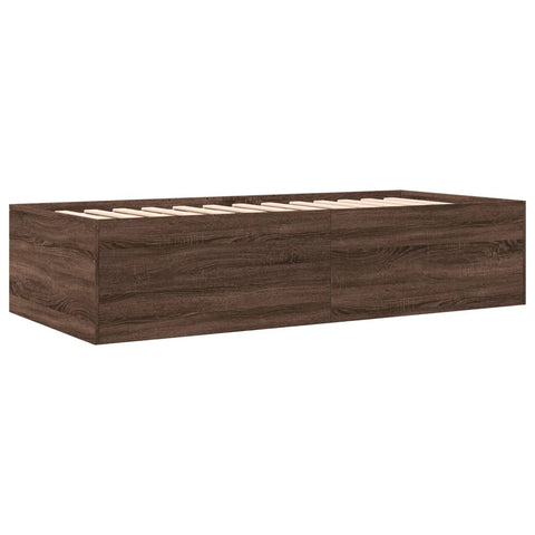 vidaXL Daybed with Drawers without Mattress Brown Oak 100x200 cm