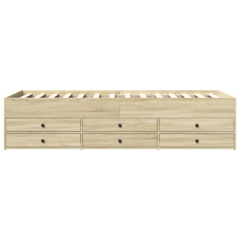 vidaXL Daybed with Drawers without Mattress Sonoma Oak 90x190 cm Single
