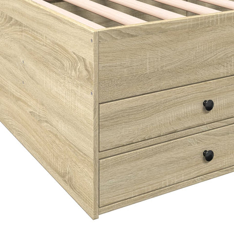 vidaXL Daybed with Drawers without Mattress Sonoma Oak 90x190 cm Single