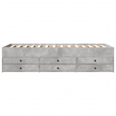 vidaXL Daybed with Drawers without Mattress Concrete Grey 90x190 cm Single