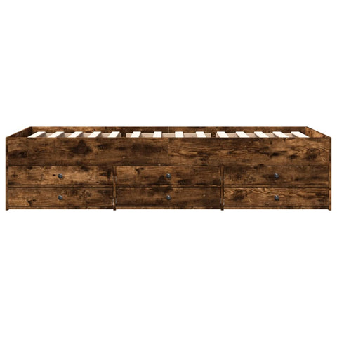 vidaXL Daybed with Drawers without Mattress Smoked Oak 90x190 cm Single