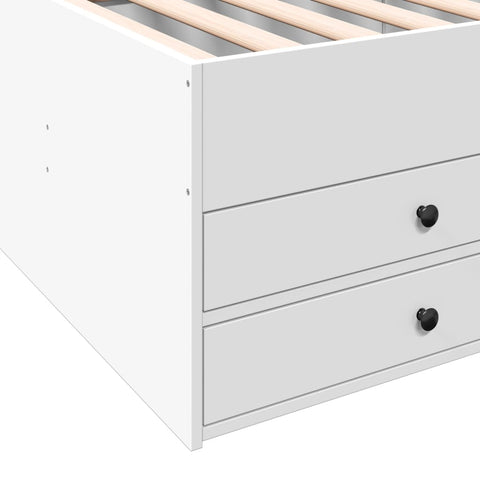 vidaXL Daybed with Drawers without Mattress White 75x190 cm Small Single