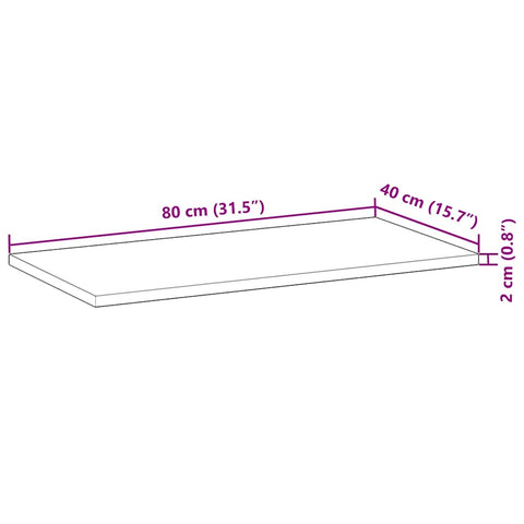 vidaXL Floating Shelf 80x40x2 cm Untreated Solid Wood Acacia