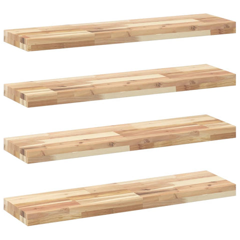 vidaXL Floating Shelves 4 pcs 100x20x4 cm Untreated Solid Wood Acacia