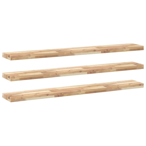 vidaXL Floating Shelves 3 pcs 160x20x4 cm Untreated Solid Wood Acacia