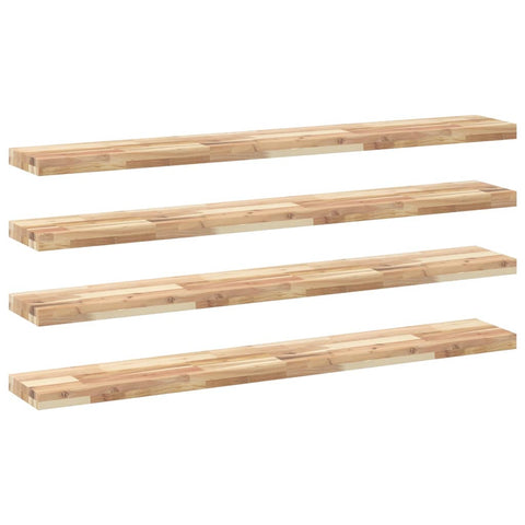 vidaXL Floating Shelves 4 pcs 160x20x4 cm Untreated Solid Wood Acacia