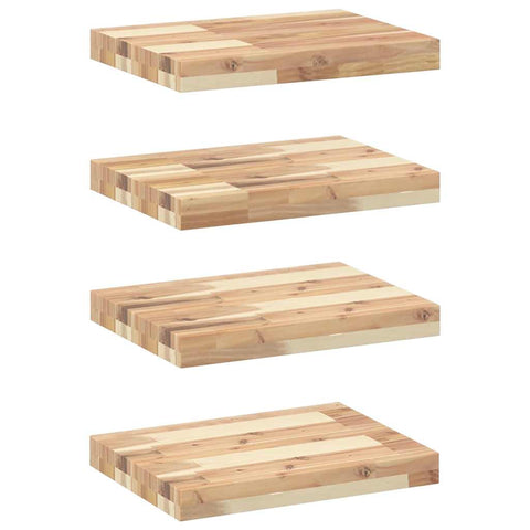 vidaXL Floating Shelves 4 pcs 40x30x4 cm Untreated Solid Wood Acacia
