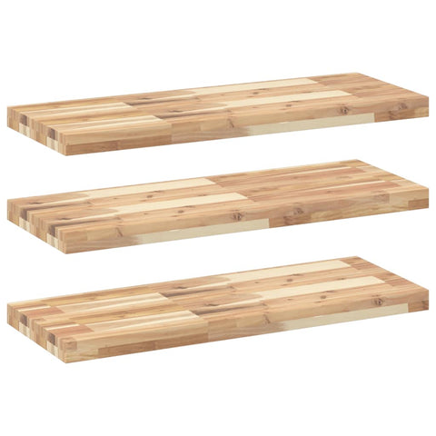 vidaXL Floating Shelves 3 pcs 100x30x4 cm Untreated Solid Wood Acacia
