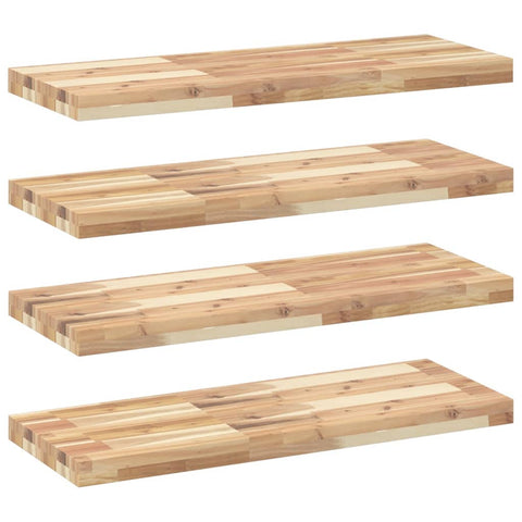 vidaXL Floating Shelves 4 pcs 100x30x4 cm Untreated Solid Wood Acacia