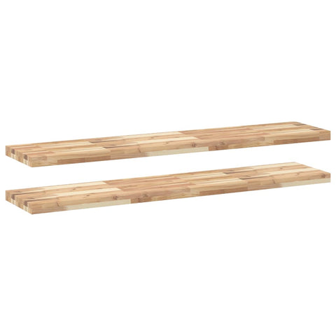 vidaXL Floating Shelves 2 pcs 120x30x4 cm Untreated Solid Wood Acacia