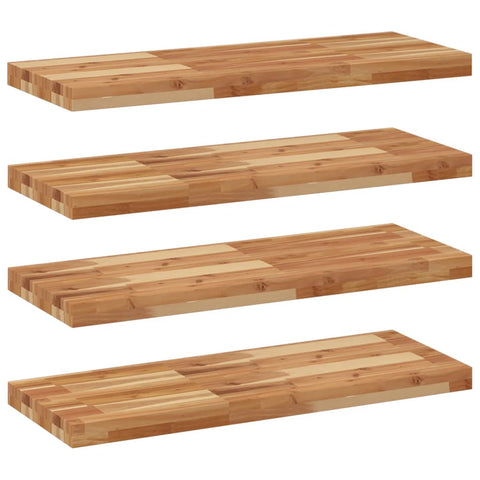 vidaXL Floating Shelves 4 pcs 100x30x4 cm Oil Finished Solid Wood Acacia