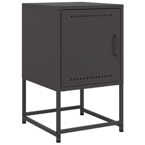 vidaXL Bedside Cabinets 2 pcs Black 36x39x60.5 cm Steel