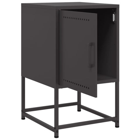 vidaXL Bedside Cabinets 2 pcs Black 36x39x60.5 cm Steel