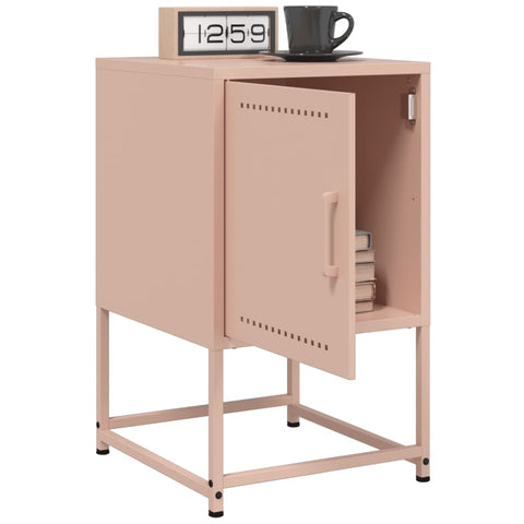 vidaXL Bedside Cabinets 2 pcs Pink 36x39x60.5 cm Steel