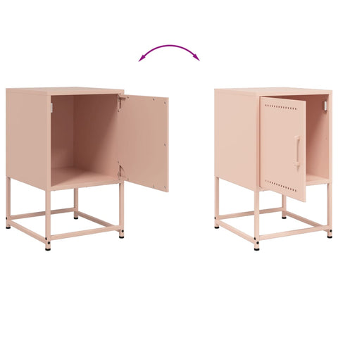 vidaXL Bedside Cabinets 2 pcs Pink 36x39x60.5 cm Steel