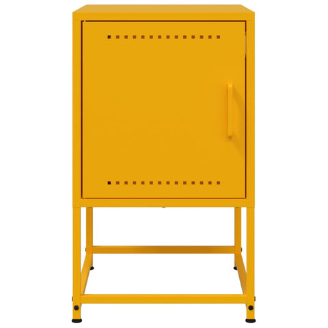 vidaXL Bedside Cabinet Mustard Yellow 36x39x60.5 cm Steel
