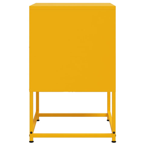 vidaXL Bedside Cabinet Mustard Yellow 36x39x60.5 cm Steel