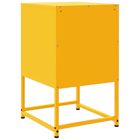 vidaXL Bedside Cabinet Mustard Yellow 36x39x60.5 cm Steel