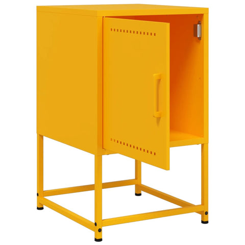 vidaXL Bedside Cabinet Mustard Yellow 36x39x60.5 cm Steel