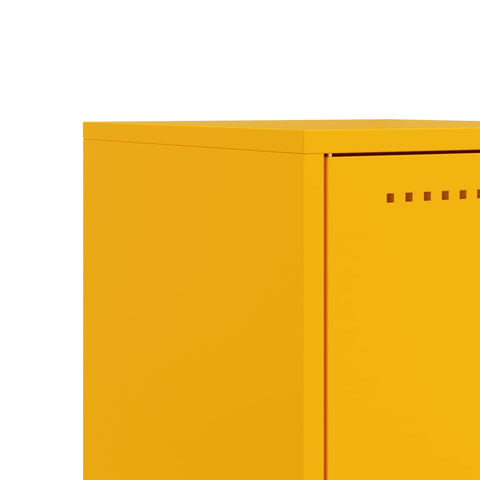 vidaXL Bedside Cabinet Mustard Yellow 36x39x60.5 cm Steel