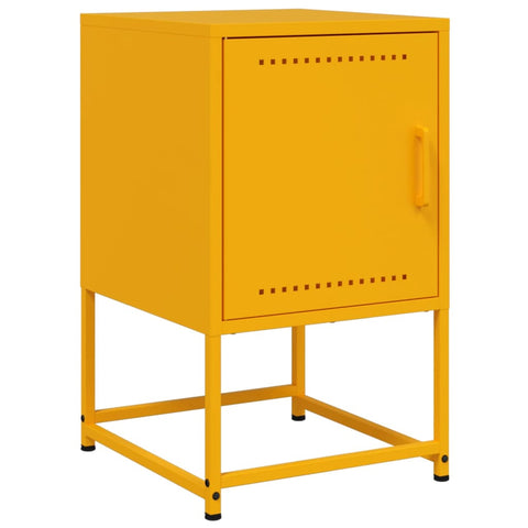 vidaXL Bedside Cabinets 2 pcs Mustard Yellow 36x39x60.5 cm Steel