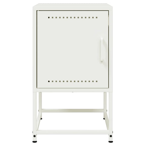 vidaXL Bedside Cabinet White 36x39x60.5 cm Steel