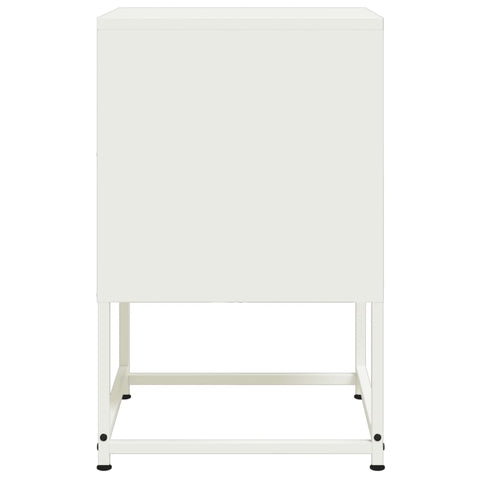 vidaXL Bedside Cabinet White 36x39x60.5 cm Steel