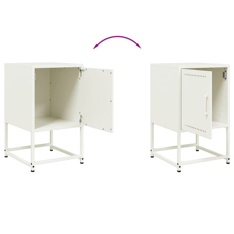 vidaXL Bedside Cabinet White 36x39x60.5 cm Steel