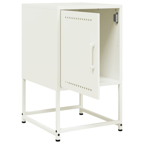 vidaXL Bedside Cabinet White 36x39x60.5 cm Steel