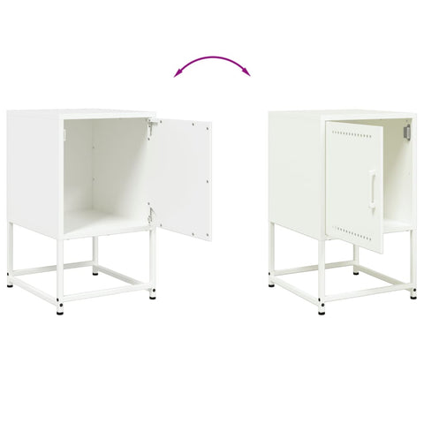 vidaXL Bedside Cabinets 2 pcs White 36x39x60.5 cm Steel