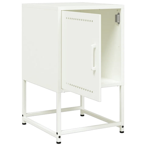 vidaXL Bedside Cabinets 2 pcs White 36x39x60.5 cm Steel