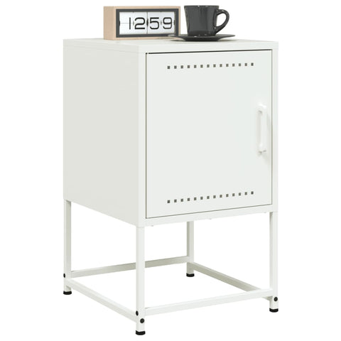 vidaXL Bedside Cabinets 2 pcs White 36x39x60.5 cm Steel