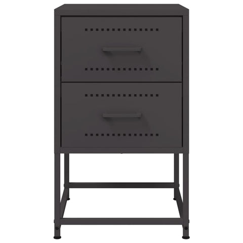 vidaXL Bedside Cabinet Black 36x39x60.5 cm Steel