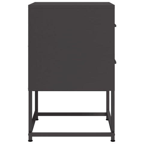 vidaXL Bedside Cabinet Black 36x39x60.5 cm Steel