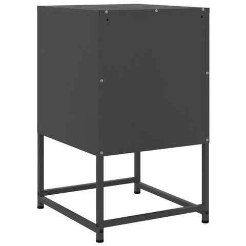vidaXL Bedside Cabinet Black 36x39x60.5 cm Steel