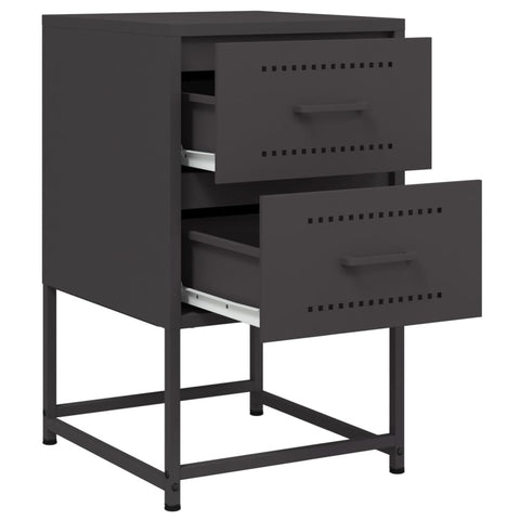 vidaXL Bedside Cabinet Black 36x39x60.5 cm Steel