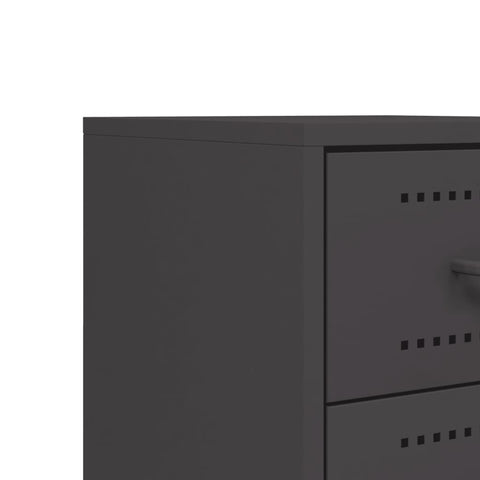 vidaXL Bedside Cabinet Black 36x39x60.5 cm Steel