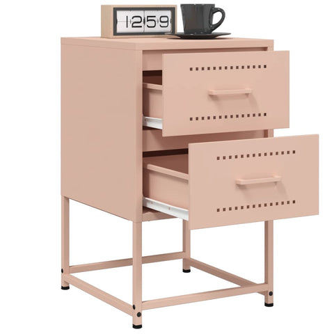 vidaXL Bedside Cabinet Pink 36x39x60.5 cm Steel