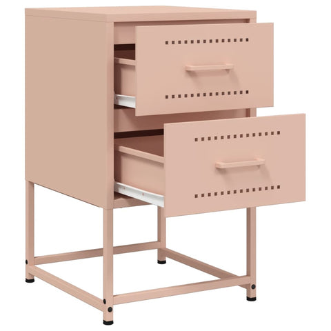 vidaXL Bedside Cabinet Pink 36x39x60.5 cm Steel
