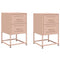 vidaXL Bedside Cabinets 2 pcs Pink 36x39x60.5 cm Steel
