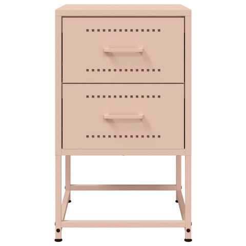 vidaXL Bedside Cabinets 2 pcs Pink 36x39x60.5 cm Steel