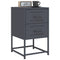 vidaXL Bedside Cabinet Anthracite 36x39x60.5 cm Steel