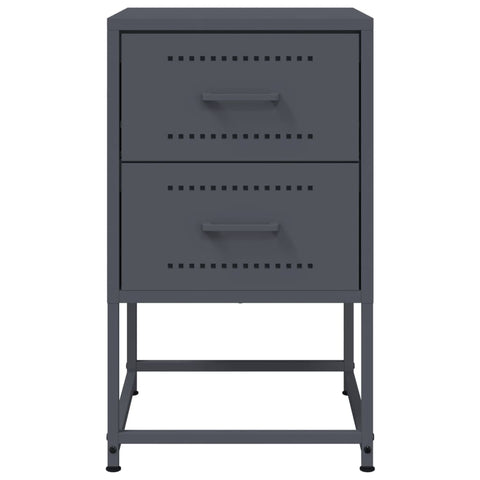 vidaXL Bedside Cabinet Anthracite 36x39x60.5 cm Steel