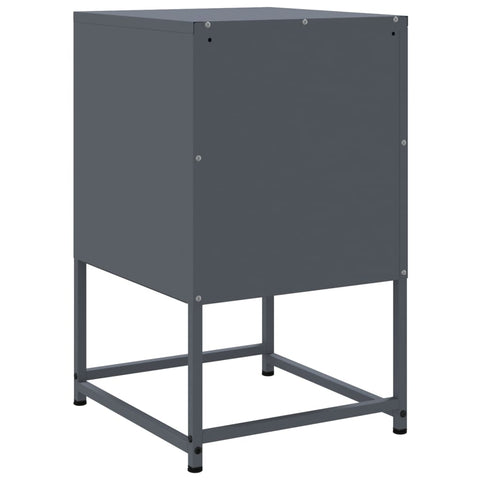 vidaXL Bedside Cabinet Anthracite 36x39x60.5 cm Steel