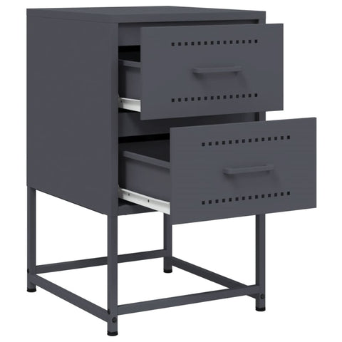 vidaXL Bedside Cabinet Anthracite 36x39x60.5 cm Steel